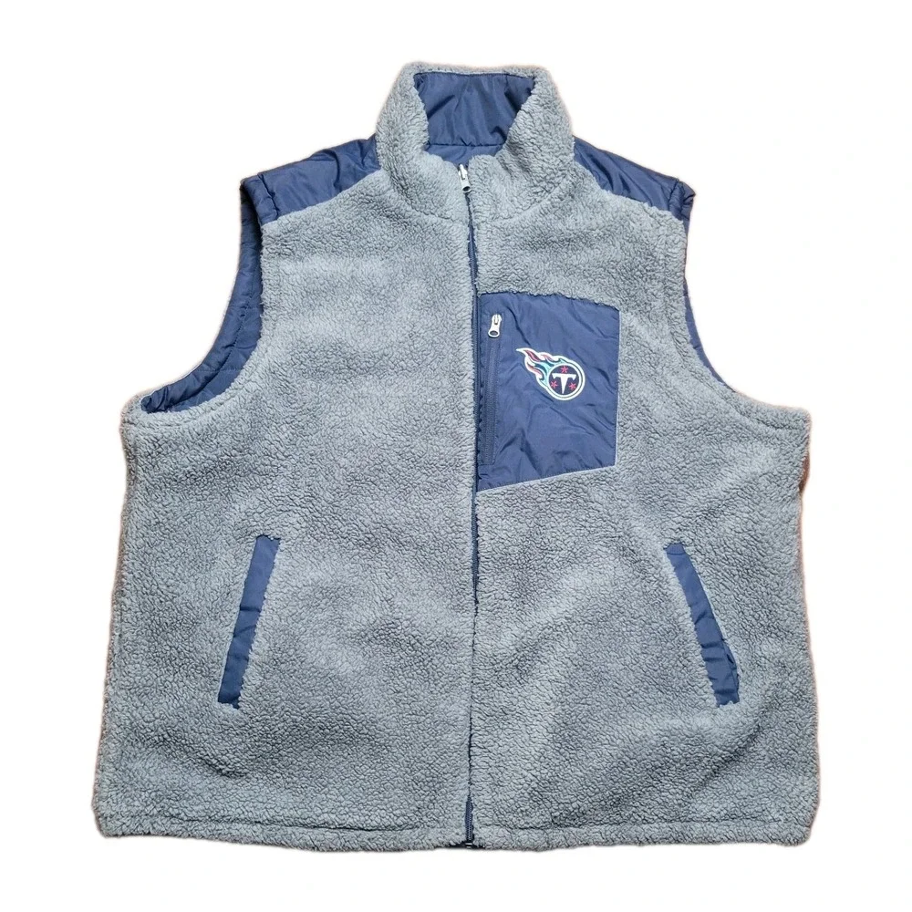 TENNESSEE TITANS Puffer Vest Reversible NFL Full Zip Apparel Pockets Men's 3XL